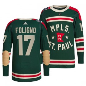 Minnesota Wild Marcus Foligno 17 Adidas Winter Classic Grün Trikot Authentic - Herren